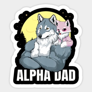 Alpha Dad With Girl Daughter Wolf Father'S Day Sticker